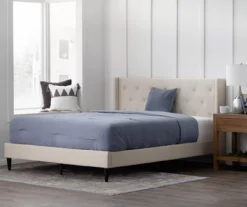 Isabelle Cream Upholstered Twin Wingback Bed -Living Room Furniture Store 810547603 810547607 810547628 810547611 5