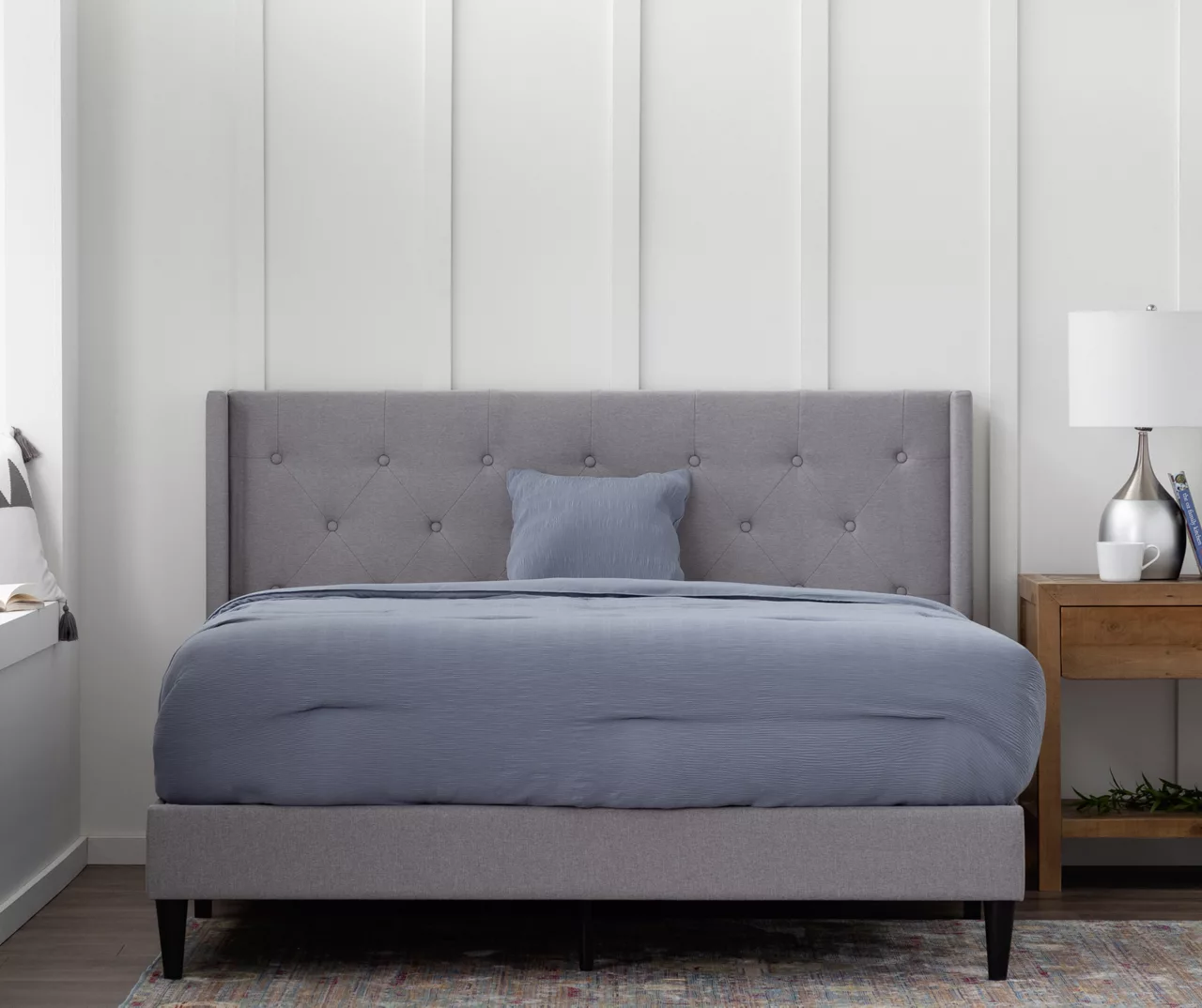 Isabelle Stone Upholstered Twin Wingback Bed 3 Isabelle Stone Upholstered Twin Wingback Bed