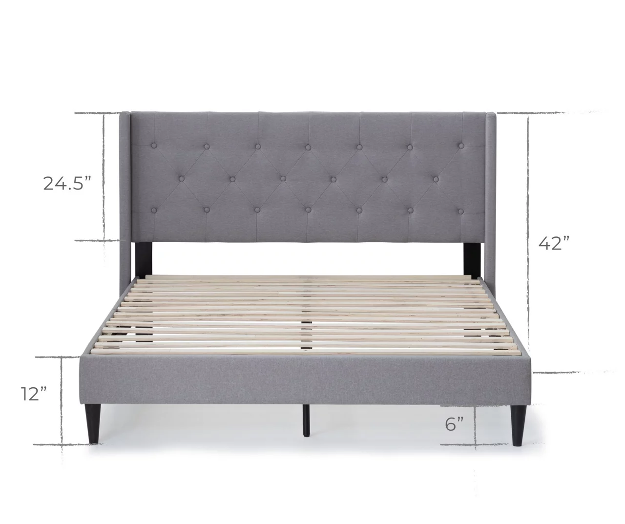 Isabelle Stone Upholstered Twin Wingback Bed 5 Isabelle Stone Upholstered Twin Wingback Bed - Image 3