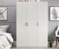 Ivory Oak 3-Door Storage Wardrobe -Living Room Furniture Store 810561398 11