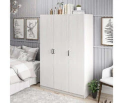 Ivory Oak 3-Door Storage Wardrobe -Living Room Furniture Store 810561398 2