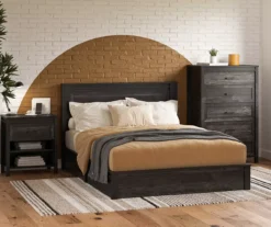 Silverton Black Oak Nightstand With USB Charging -Living Room Furniture Store 810569984 1