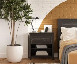 Silverton Black Oak Nightstand With USB Charging -Living Room Furniture Store 810569984 6