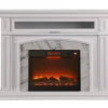 62" Grand White Faux Marble Electric Fireplace -Living Room Furniture Store 810570728 1