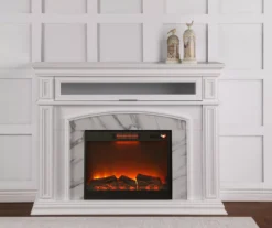 62" Grand White Faux Marble Electric Fireplace 8 62" Grand White Faux Marble Electric Fireplace -Living Room Furniture Store 810570728 3