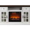 60" White 2-Tone Electric Fireplace Console -Living Room Furniture Store 810570730 1