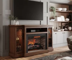 66" Heirloom Cherry Electric Fireplace Console -Living Room Furniture Store 810570830 4