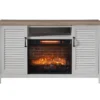54" 2-Tone Shutter Door Electric Fireplace Console -Living Room Furniture Store 810571321 A0
