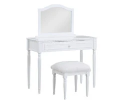 Vanity Table Set With Mirror & Faux Fur Stool 9 Vanity Table Set With Mirror & Faux Fur Stool -Living Room Furniture Store 810576524 810576521 A0