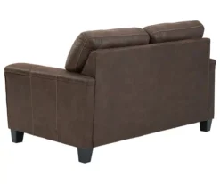 Navi Chestnut Faux Leather Loveseat -Living Room Furniture Store 810587484 2