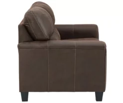 Navi Chestnut Faux Leather Loveseat -Living Room Furniture Store 810587484 4