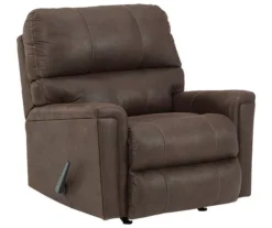 Navi Chestnut Faux Leather Rocker Recliner -Living Room Furniture Store 810587485 1