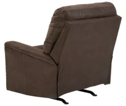 Navi Chestnut Faux Leather Rocker Recliner -Living Room Furniture Store 810587485 2