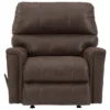 Navi Chestnut Faux Leather Rocker Recliner -Living Room Furniture Store 810587485 3