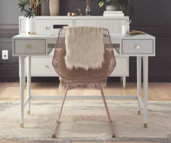 Elizabeth Dove Gray Office Desk -Living Room Furniture Store 810589021 1