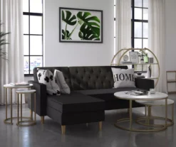 Amelia Faux Marble 4-Shelf Bookcase -Living Room Furniture Store 810589033 1