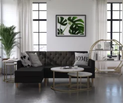 Amelia Faux Marble 4-Shelf Bookcase -Living Room Furniture Store 810589033 5