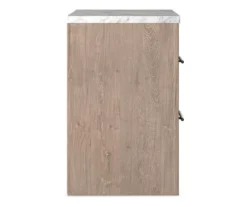 Senniberg Oak & Faux Calcutta 2-Drawer Nightstand -Living Room Furniture Store 810589298 6