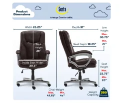 Benton Brown Big & Tall Faux Leather Executive Office Chair -Living Room Furniture Store 810590314 7