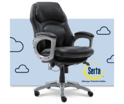 Delvin Black Bonded Leather Office Chair -Living Room Furniture Store 810590317 1