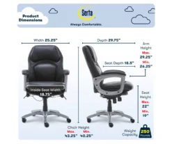 Delvin Black Bonded Leather Office Chair -Living Room Furniture Store 810590317 6