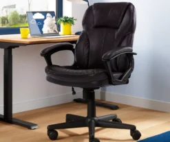 Mitchell Roasted Chestnut Vegan Leather Office Chair -Living Room Furniture Store 810590318 2