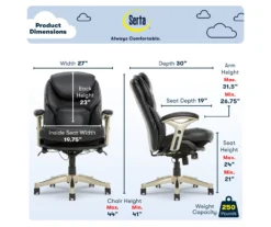 Claremont Black Bonded Leather Office Chair -Living Room Furniture Store 810590374 6