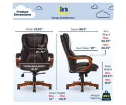 Conway Dark Brown Big & Tall Bonded Leather Office Chair -Living Room Furniture Store 810590381 6