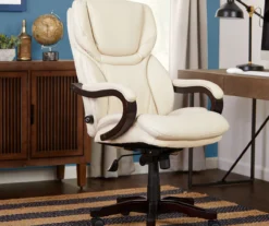 Conway Ivory Big & Tall Bonded Leather Office Chair -Living Room Furniture Store 810590382 2