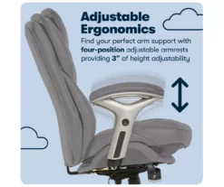 Claremont Gray Bonded Leather Office Chair -Living Room Furniture Store 810590392 11