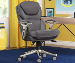 Claremont Gray Bonded Leather Office Chair -Living Room Furniture Store 810590392 2