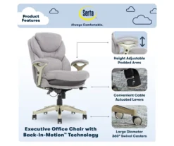 Serta Claremont Fabric Office Chair -Living Room Furniture Store 810590395 7