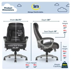 Serta Lautner Executive Bonded Leather Office Chair -Living Room Furniture Store 810590397 61