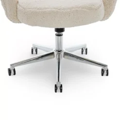 Valetta Cream Faux Fur Office Chair -Living Room Furniture Store 810590414 61