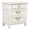 Kali Weathered White 3-Drawer Nightstand -Living Room Furniture Store 810591522