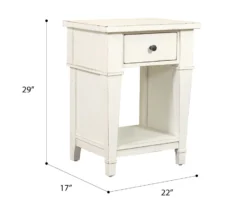 Kali Weathered White 1-Drawer Nightstand -Living Room Furniture Store 810591523 2