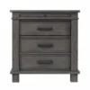 Topeka Warm Gray 3-Drawer Nightstand With USB Charging -Living Room Furniture Store 810591526 3