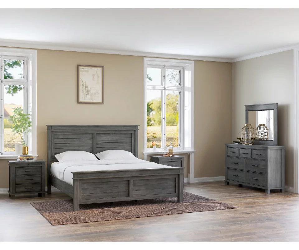 Topeka Warm Gray 3-Drawer Nightstand With USB Charging 8 Topeka Warm Gray 3-Drawer Nightstand With USB Charging - Image 6