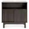 Brymont Dark Gray Sliding Door Accent Cabinet -Living Room Furniture Store 810591843 5