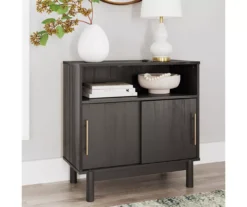 Brymont Dark Gray Sliding Door Accent Cabinet -Living Room Furniture Store 810591843 7