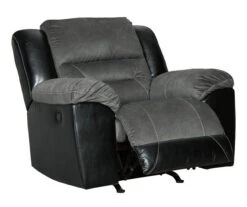 Earhart Slate Faux Leather Rocker Recliner -Living Room Furniture Store 810594581 5
