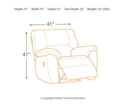 Tambo Pewter Faux Leather Rocker Recliner -Living Room Furniture Store 810594596 11