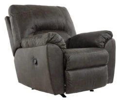 Tambo Pewter Faux Leather Rocker Recliner -Living Room Furniture Store 810594596