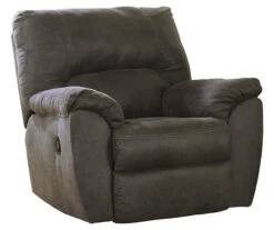 Tambo Pewter Faux Leather Rocker Recliner -Living Room Furniture Store 810594596 8