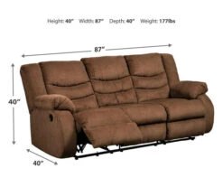 Tulen Chocolate Reclining Sofa 17 Tulen Chocolate Reclining Sofa -Living Room Furniture Store 810594622 4