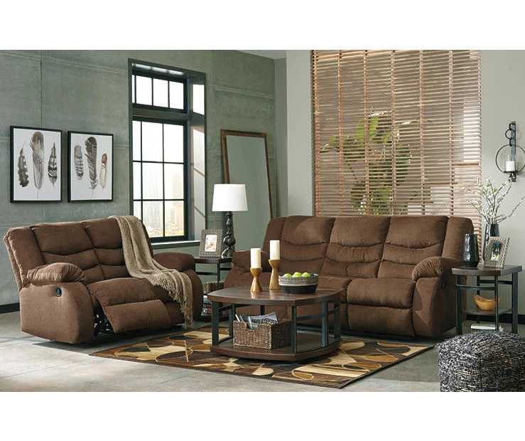 Tulen Chocolate Reclining Loveseat 7 Tulen Chocolate Reclining Loveseat - Image 5