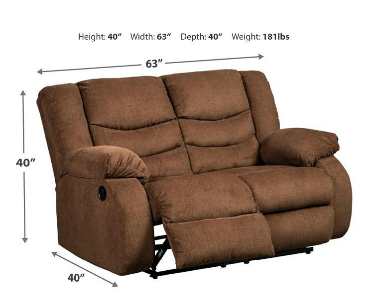 Tulen Chocolate Reclining Loveseat 10 Tulen Chocolate Reclining Loveseat - Image 8