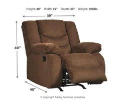 Tulen Chocolate Rocker Recliner -Living Room Furniture Store 810594624 4