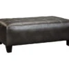 Nokomis Charcoal Faux Leather Oversize Accent Ottoman 1 Nokomis Charcoal Faux Leather Oversize Accent Ottoman -Living Room Furniture Store 810594650