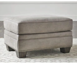 Olsberg Steel Faux Suede Ottoman -Living Room Furniture Store 810594672 2 1